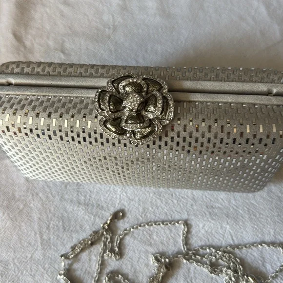 St. John Evening Clutch w/ Embellished Shoulder Chain - Picture 2 of 6